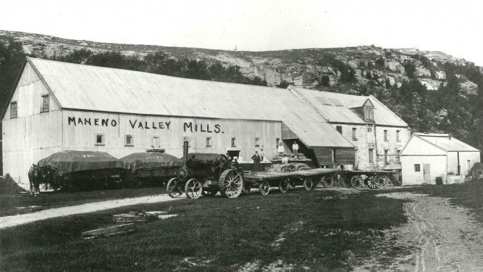 Historic black and white photo of Clarks Mill