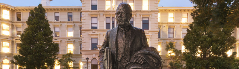 Old Government Buildings with Peter Fraser statue